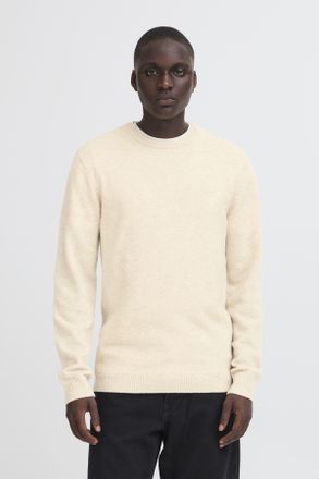 Blend Strickpullover BLEND BHBRANKO CREW KNIT, Herren, Gr. XXL, crockery melange, Strick, Obermaterial: 60% Wolle, 40% Nylon, unifarben, regular fit normal,