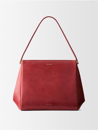 Calvin Klein Womens Tina Shoulder Bag - Red