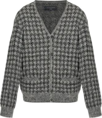AllSaints Cardigan Zain con motivo pied-de-poule - Grigio