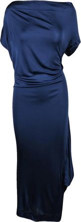 Vivienne Westwood Asymmetric Viscose Midi Dress With Minimalist Lines