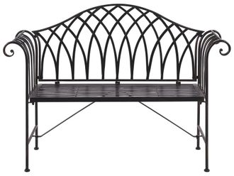 Beliani Banco de jard&iacute;n 130 cm metal negro