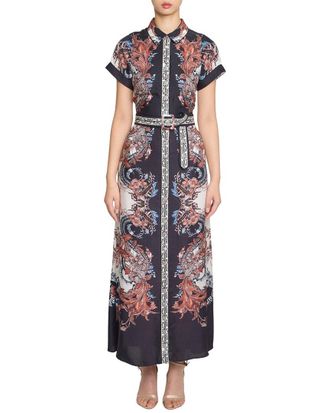 Marchesa Belted Twill Shirt Dress