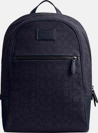 Coach Mens Theo Backpack In Signature Jacquard - Blue Leather - One Size