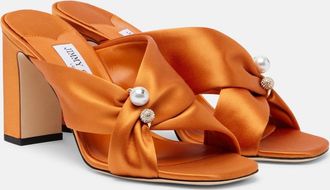 Jimmy Choo London Rafi embellished satin mules