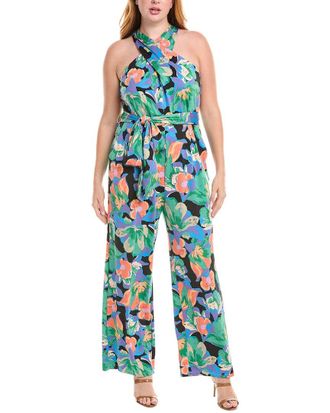 Tahari by ASL Tahari Asl Plus Crisscross Halter Jumpsuit