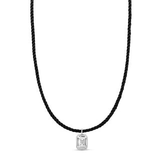 SHYMI Cord Necklace with Fancy Shape Pendant -.925 Sterling Silver, 14k Gold-Plated - Rhodium Plated, Cubic Zirconia, Adjustable Chain