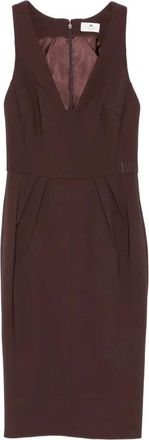 Elisabetta Franchi Midi Dresses, female, Brown, Size: XL Midi Dress