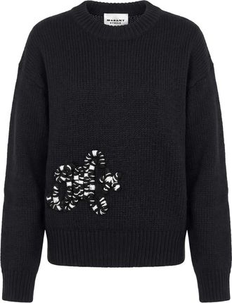 Isabel Marant Jersey de mezcla de lana con detalle en contraste - Knitwear - Mujer - Negro - S