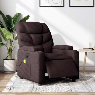 vidaXL Vidaxl - Sill&oacute;n Reclinable De Masaje El&eacute;ctrico Tela Marr&oacute;n Oscuro