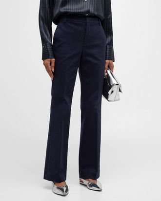 Vince Cotton Stretch Mid-Rise Bootcut Pants
