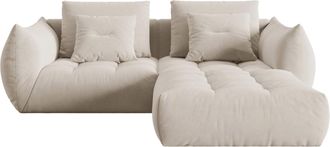 MICADONI Modulares 3-Sitzer Design Ecksofa Bloom - Samtbezug
