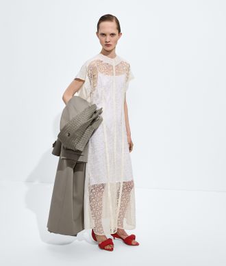 Bottega Veneta Floral Lace Dress - White - Women - 0
