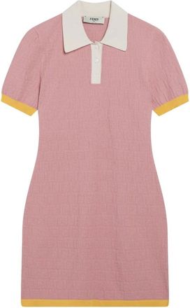 Fendi Short Dresses, female, Pink, Size: 2XS Color Block Dress