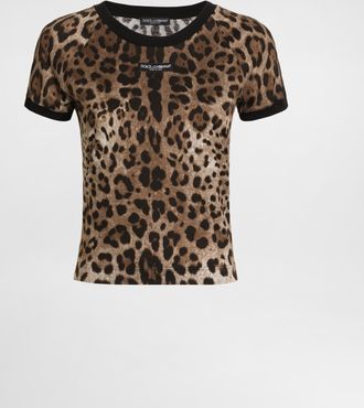 Dolce & Gabbana Leo-print Jersey T-shirt - Woman T-shirts And Sweatshirts Animal Print 36