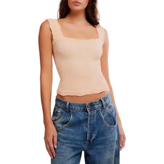 Free People Love Letter Floral Knit Camisole in Sparkling Sunset at Nordstrom, Size X-Small