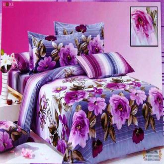OEM Elegante Ropa De Cama De Algod&oacute;n Satinado En Rosa Y Morado