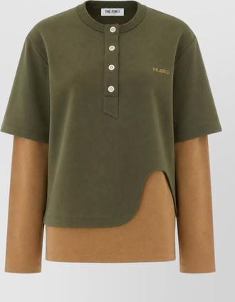 The Attico cotton color block layered sweatshirt