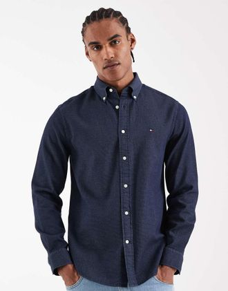Tommy Hilfiger Camicia vestibilit&agrave; classica in popeline antracite-Grigio