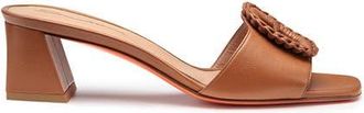 Santoni Womens leather mid-heel sandal in Brown at Nordstrom, Size 7.5