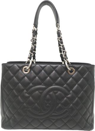 Chanel Black Grained Calfskin Tote Bag (Pre-Owned)