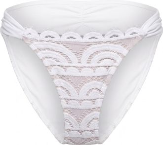 PQ Swim Full Coverage Lace-Fanned Bikini Bottoms