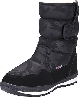 Generic Womens Snow Boots Warm Fur Lined with Mid Claf Shoes Fashion Chunky Heel Flat Waterproof Ankle Booties Lightweight Hiking Walking Comfortable Thermal 