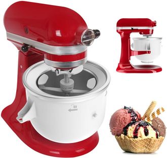 OEM Accesorios Para M&aacute;quinas De Helados, Compatibles Con Kitchenaid: Bol De Acero Inoxidable De 4,5 Litros Para Yogur Helado Y Helado Caseros