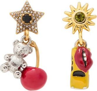 Marc Jacobs Trinket Charm Plated Brass Drop Earrings - Silver - One Size