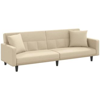 vidaXL Sof&aacute; Cama Con Cojines Tela Color Crema Vidaxl