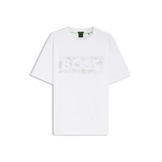 BOSS Logo-artwork T-shirt in stretch cotton