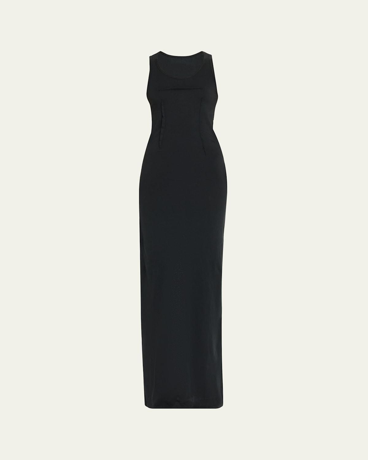 Maison Margiela Womens Cotton Blend Midi Dress in Black