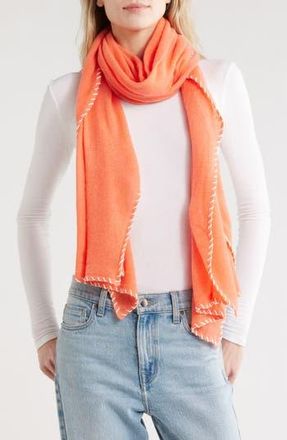 Portolano Whipstitch Trim Scarf in Coral at Nordstrom Rack