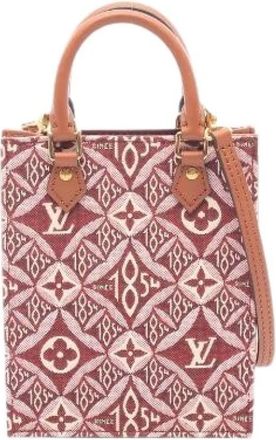 Louis Vuitton Pre-owned Petit Sac Plat Monogram Jacquard 2way bag - Dames - Vintage Shopper - Rood - ONE Size - Leer - Vintage