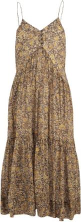 Isabel Marant Sabba Jurk - Dames - Maxi kleedjes - Veelkleurig - XS - Katoen - Kleedjes