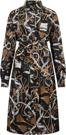 Moschino Knie-lange overhemdjurk - Dames - Shirt Kleedjes - Veelkleurig - 2XL - Kleedjes