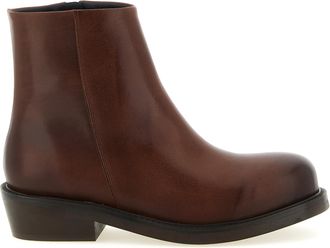 S&eacute;fr Brown Calfskin Ankle Mens Boots