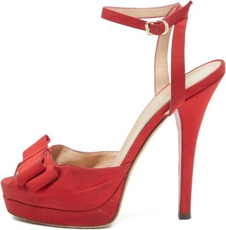 Fendi Scarpe con plateau e fiocco - Rosso