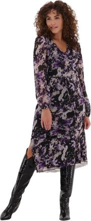 Freebird by Steven Paarse Malia LS Jurk - Dames - Casual kleedjes - Veelkleurig - XS - Kleedjes