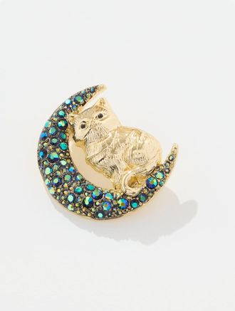 Talbots Spooky Cat Brooch - Black - 001 Talbots