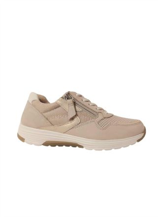 Gabor Womens Rollingsoft Sneaker In Nubuk/meshm K(Perf) Puder/weiss