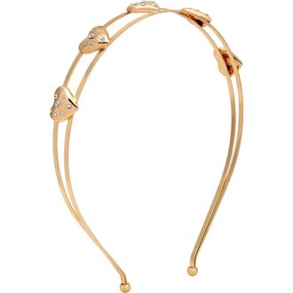 Ettika Love Embellished Heart Headband in Gold at Nordstrom
