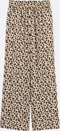 La Redoute Collections Broek met wijde pijpen en luipaardprint en elastische tailleband