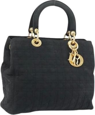 Dior Pre-owned Handbags, female, Black, Size: ONE SIZE Pre-owned Nylon Vintage Hand Bag