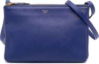 Celine Pre-owned Cross Body Bags, female, Blue, Size: ONE SIZE Pre-owned Leather Shoulder Bag