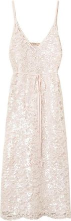 Twinset Midi Lace Dress With Sequin Embellishment