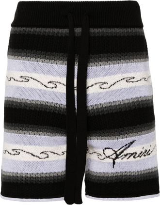 Amiri Wave Baja knitted shorts - men - Cotton/Polyamide - M - Black