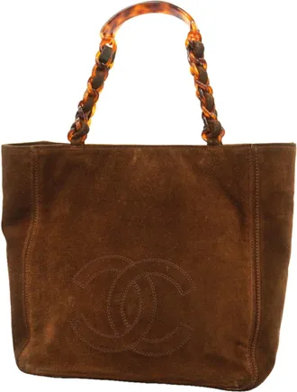 Chanel Brown Suede Tote Bag (Pre-Owned)
