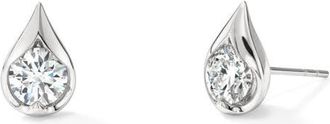 HEARTS ON FIRE Lu Droplet Stud Earrings in 0.60 Ctw White Gold/Diamond at Nordstrom