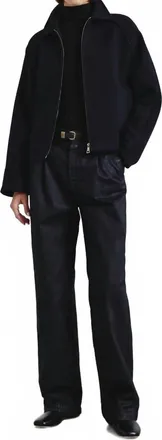 Pomandere Felted Wool Jacket In Navy