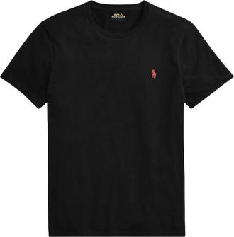 Polo Ralph Lauren Zwarte polo met korte mouwen - Heren - T-shirts - Zwart - L - Tops